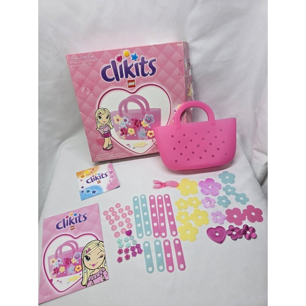 Lego Click its Clikits Fashion Designer Trendy Totes Bag Pink 2003-Not Complete